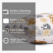 Both Side Block Print Elephant Cushion Cover Set of 2 ( 12 X 18 Inches )